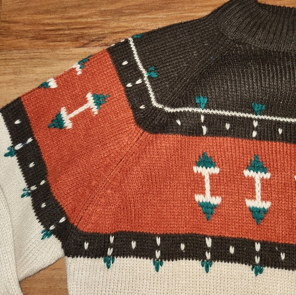 Vintage Ashley Knit Unisex Multicolored Patterned Pullover Sweater Size Large - Picture 5 of 12